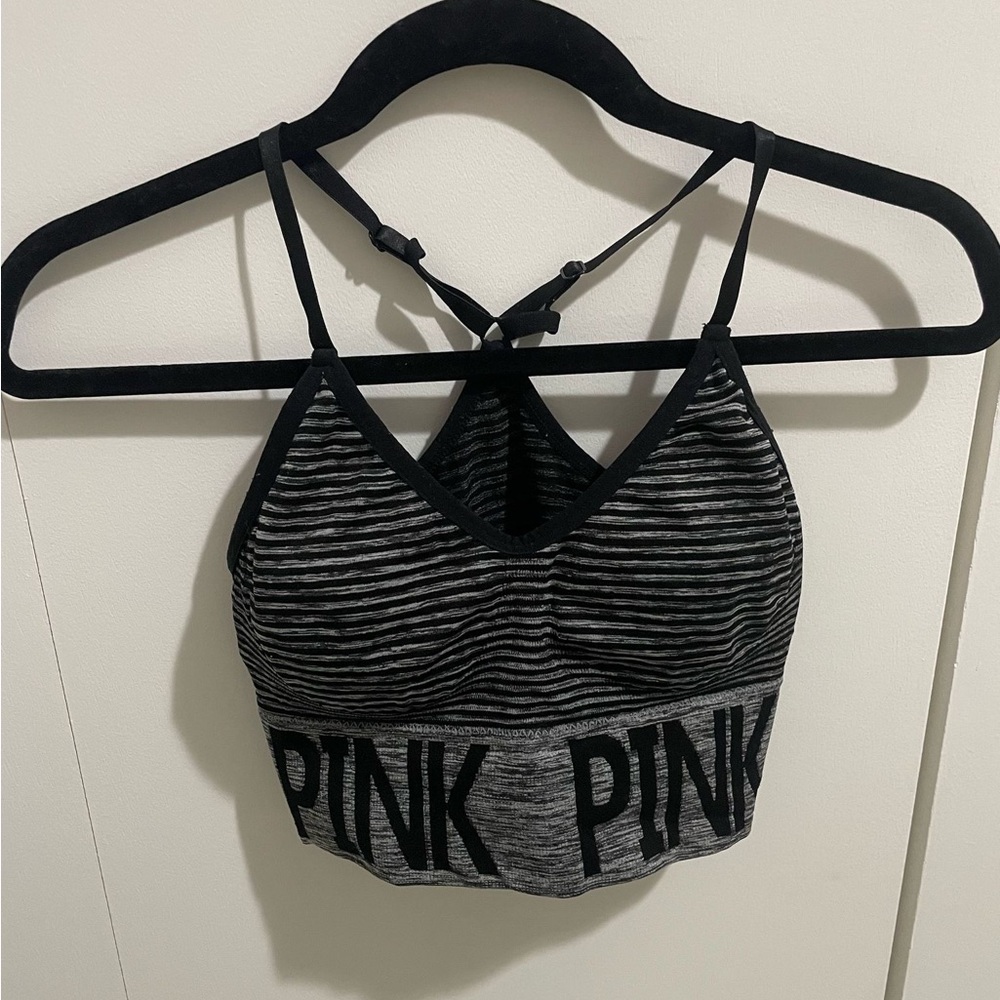 PINK Victoria's Secret Striped Black Bralette